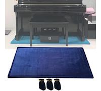 PPGE Tappeto Pianoforte con 3 Copripedali per Pianoforte, Moquette a Pelo Corto Tappeto Soggiorno, Insonorizzante/Isolamento Acustico/Insonorizzato Pavimento Tappetino 160x70x2cm(Color:Blu Navy)