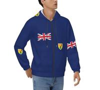 PPHGUT Bandiera Delle Isole Turks E Caicos Stampa Uomini Felpa Con Cappuccio Pullover Sportswear Per Casual Lavoro Weekend Commissioni Viaggio Casa Wear, Nero , M
