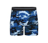 PPHGUT Biancheria intima blu del pugile degli uomini della stampa di Camo Slip per i tronchi molli respirabili di uso quotidiano comodo di usura, Nero , M