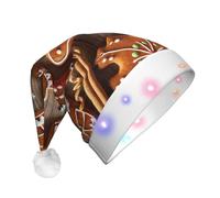 PPHGUT Biscotti di pan di zenzero stampa uomo donna led cappello di Natale per Halloween capodanno cappello di natale accessorio vacanza