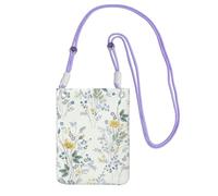 PPHGUT Blu Fiore Motivo Floreale Rose Stampa Donne Uomini Telefono Sacchetto Elegante Impermeabile Viaggio Corsa Mobile Crossbody Bag, Viola, Taglia unica