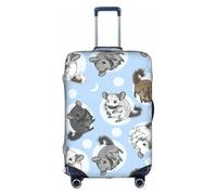 PPHGUT Blue Chincillas and Moon Print Universal Travel Suitcase Cover elastica impermeabile leggera, bianco, S, Organizer per borse