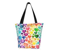 PPHGUT Borsa a tracolla funzionale con stampa di cuori arcobaleno comode borse a tracolla alla moda corsa viaggi gite