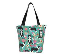 PPHGUT Borsa a tracolla funzionale con stampa floreale Border Collie comoda borsa a tracolla alla moda per corsa e viaggi