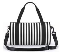 PPHGUT Borsa a tracolla sportiva con stampa a righe bianche e nere unisex zaino versatile per viaggi e spostamenti nel fine settimana