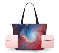 PPHGUT Borsa da yoga da donna con stampa galassia rossa e blu, una spalla, leggera, da viaggio, allenamento, regalo alla moda