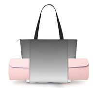 PPHGUT Borsa da yoga da donna con stampa ombré bianca a nera, borsa da yoga leggera da viaggio, allenamento, regalo elegante