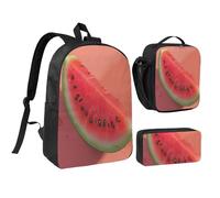 PPHGUT Borsa per la scuola con stampa di anguria rossa, borsa per il pranzo, portapenne, per ragazzi e ragazze, per la scuola, attività all'aperto, shopping