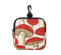 PPHGUT Borsa portaoggetti quadrata con stampa a fungo rosso e bianco, impermeabile, per articoli da toeletta da viaggio e cosmetici