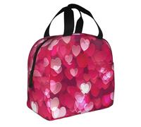 PPHGUT Borsa termica per il pranzo con stampa a forma di cuore per San Valentino, per pasti caldi, snack freddi, bevande, pesca, escursionismo