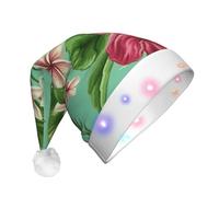 PPHGUT Cappello di Natale hawaiano con foglie tropicali e fiori stampati da uomo e donna per Halloween, capodanno, cappello natalizio accessorio per le vacanze