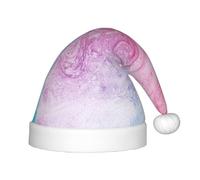 PPHGUT Cappello di Natale per bambini con stampa in marmo colorato rosa pastello blu viola comodo cappello di Natale per festa di Babbo Natale Capodanno Trim