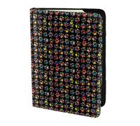 PPHGUT Colorful Dog Paw Print Uomo Donna Passaporto Documento di Viaggio Leggero Stylis Sicuro Affari Tempo Libero, Nero , Taglia unica