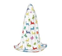 PPHGUT Conigli in diverse pose che saltano corsa stampa mantello con cappuccio unisex costume cosplay mantello abbigliamento festival carnevale feste a tema