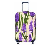 PPHGUT Copertura elastica universale per valigia, con stampa di un timbro di lavanda, per viaggi, lavoro, vacanze, Nero , XL, Bagaglio a mano