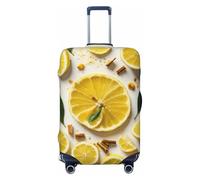PPHGUT Copertura elastica universale per valigia, con stampa giallo limone, per viaggi, lavoro, vacanza, Nero , M, Bagaglio a mano
