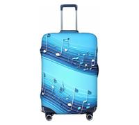 PPHGUT Copertura elastica universale per valigie con stampa di note musicali, colore celeste, per viaggi quotidiani e vacanze di lavoro, Nero , M, Bagaglio a mano
