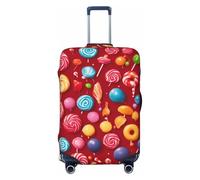 PPHGUT Copertura elastica universale per valigie con stampa lecca-lecca, protezione per bagagli da viaggio, per lavoro e vacanza, Nero , L, Bagaglio a mano