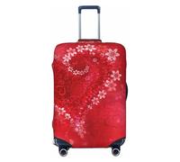 PPHGUT Copertura per valigie con stampa di fiori rossi per San Valentino, universale, elastica, per viaggi e vacanze di lavoro, Nero , S, Bagaglio a mano