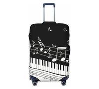 PPHGUT Cover per valigie con tasti di pianoforte con note musicali, universale, elastica, per viaggi, lavoro, vacanze, Nero , S, Bagaglio a mano