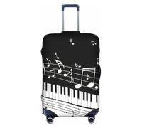 PPHGUT Cover protettiva per valigie da viaggio universale con tasti di pianoforte con note musicali, impermeabile, leggera, bianco, S, Organizer per borse