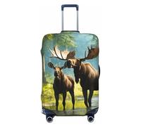 PPHGUT Deer Bear Alce Stampa Valigie Copertura Universale Elastico Bagagli Protettore Viaggio Quotidiano Affari Vacanze, Nero , M, Bagaglio a mano