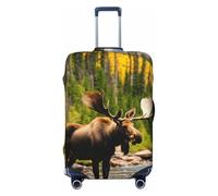 PPHGUT Deer Bear Alce Stampa Valigie Copertura Universale Elastico Bagagli Protettore Viaggio Quotidiano Affari Vacanze, Nero , L, Bagaglio a mano