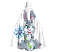 PPHGUT Divertente mantello con cappuccio con stampa di coniglio pasquale, unisex, accessorio per carnevale, feste in maschera, cosplay, forniture