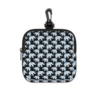 PPHGUT Elephant-Blue Black Print Women Men Square Storage Bag Impermeabile Organizer Pouch Travel Toilette Cosmetici
