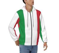 PPHGUT Felpa con cappuccio da uomo con stampa bandiera italiana, abbigliamento sportivo per lavoro casual, fine settimana, commissioni, viaggi, casa, abbigliamento, Nero , S