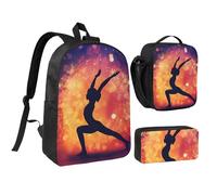 PPHGUT Ginnastica Gioco Stampa Sacchetto di Scuola Set Borsa Pranzo Penna Caso Ragazzi Ragazze Scuola Attività Al