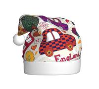 PPHGUT giornale scolastico in inglese stampa cappello di Natale festivo cappelli di Babbo Natale per le vacanze di Natale per adulti e bambini a tema