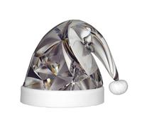 PPHGUT Glitter astratto diamante modello di cristallo stampa bambini cappello di Natale comodo cappello di Natale per festa di Babbo Natale Capodanno Trim
