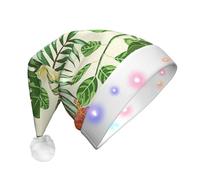 PPHGUT Hojas Tropicales Y Flores Stampa Uomini Donne Led Cappello di Natale Per Halloween Capodanno Natale Cap Holiday Accessorio