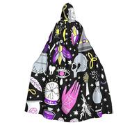 PPHGUT Mantello con cappuccio unisex per Halloween, stregoneria magica, stile bohémien, per cosplay, medievali e festival