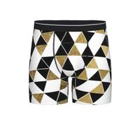 PPHGUT Moda Moderna Nero Bianco Oro Triangoli Stampa Degli Uomini Boxer Slip Biancheria Intima Per Comodo Uso quotidiano Traspirante Soft Trunks, Nero , S