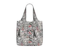 PPHGUT Modello francese di moda stampa furetti donne uomini pieghevole riutilizzabile shopping leggero tote bag weekend viaggio campeggio