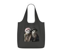 PPHGUT Modello francese di moda stampa furetti donne uomini pieghevole riutilizzabile shopping leggero tote bag weekend viaggio campeggio