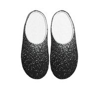 PPHGUT Pantofole unisex in TPR con stampa glitter argento lucido da viaggio e hotel, suola antiscivolo, anti-pelucchi, flanella per interni