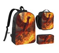 PPHGUT Phoenix - Set di zaino per la scuola, per il pranzo, per ragazzi e ragazze, per attività all'aperto, shopping