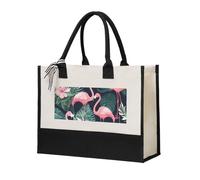 PPHGUT Pink Flamingo Stampa Grande Capacità Tote Bag Tela Regalo Per Shopping Quotidiano Trasporto Viaggi Scuola Ufficio