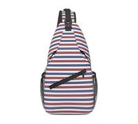 PPHGUT Rosso Blu Bianco Grigio Strisce Stampa Uomini Donne Croce Borsa A Tracolla Diagonalmente Sling Zaino Viaggio Corsa Uso quotidiano