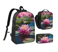PPHGUT Spirit of The Lotus - Set di borsa per la scuola, per la scuola, per ragazzi, ragazze, attività all'aperto, shopping
