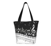 PPHGUT Tasti di pianoforte con note musicali stampa borsa a tracolla donna shopping quotidiano spiaggia viaggio viaggio moda casual tote