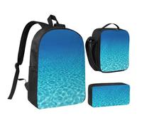 PPHGUT Tranquil Underwater Scenery Print School Bag Set Lunch Bag Pen Case Ragazzi Ragazze Scuola Attività all'aperto Shopping