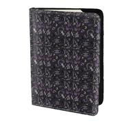 PPHGUT Viola Nero Goth Spooky Stampa Uomini Donne Passaporto Documento di Viaggio Leggero Stylis Sicuro Affari Tempo Libero, Nero , Taglia unica