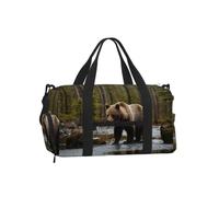 PPHGUT White Bear Brown Bear Print Bagaglio sportivo portatile unisex impermeabile borsa a tracolla viaggio fitness allenamento