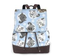 PPHGUT Zainetto da donna con stampa cincillà e luna, elegante, leggero, per tutti i giorni, casual, viaggi, lavoro, affari