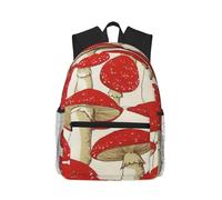 PPHGUT Zaino casual leggero e versatile con stampa a funghi rosso e bianco, unisex, per viaggi, escursionismo, pendolarismo quotidiano