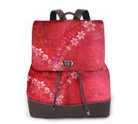 PPHGUT Zaino da donna con stampa di cuori rossi e fiori per San Valentino, elegante e leggero, per tutti i giorni, casual, viaggi, lavoro, affari